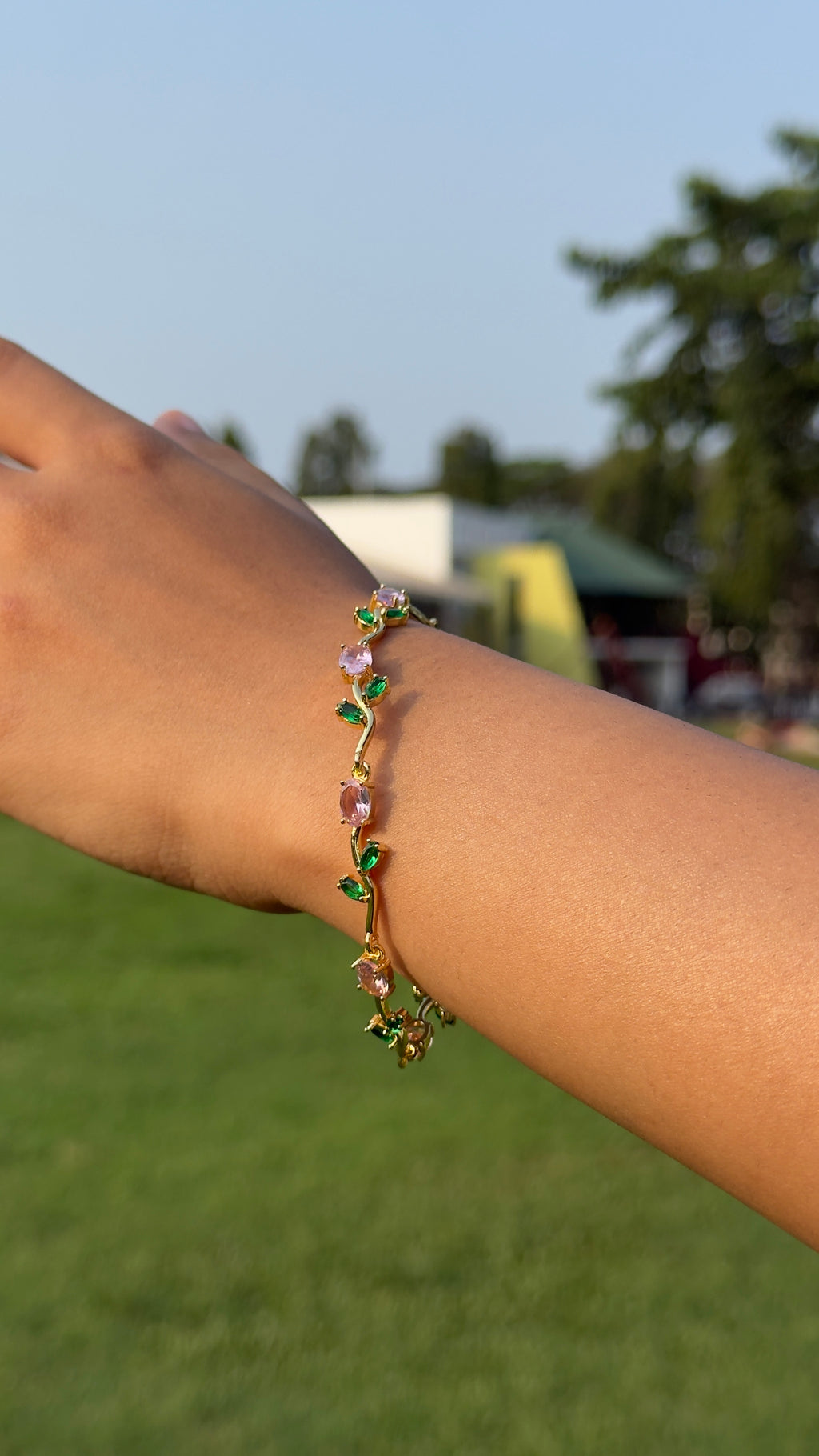 Tulip Gemstone Bracelet – Gold Plated