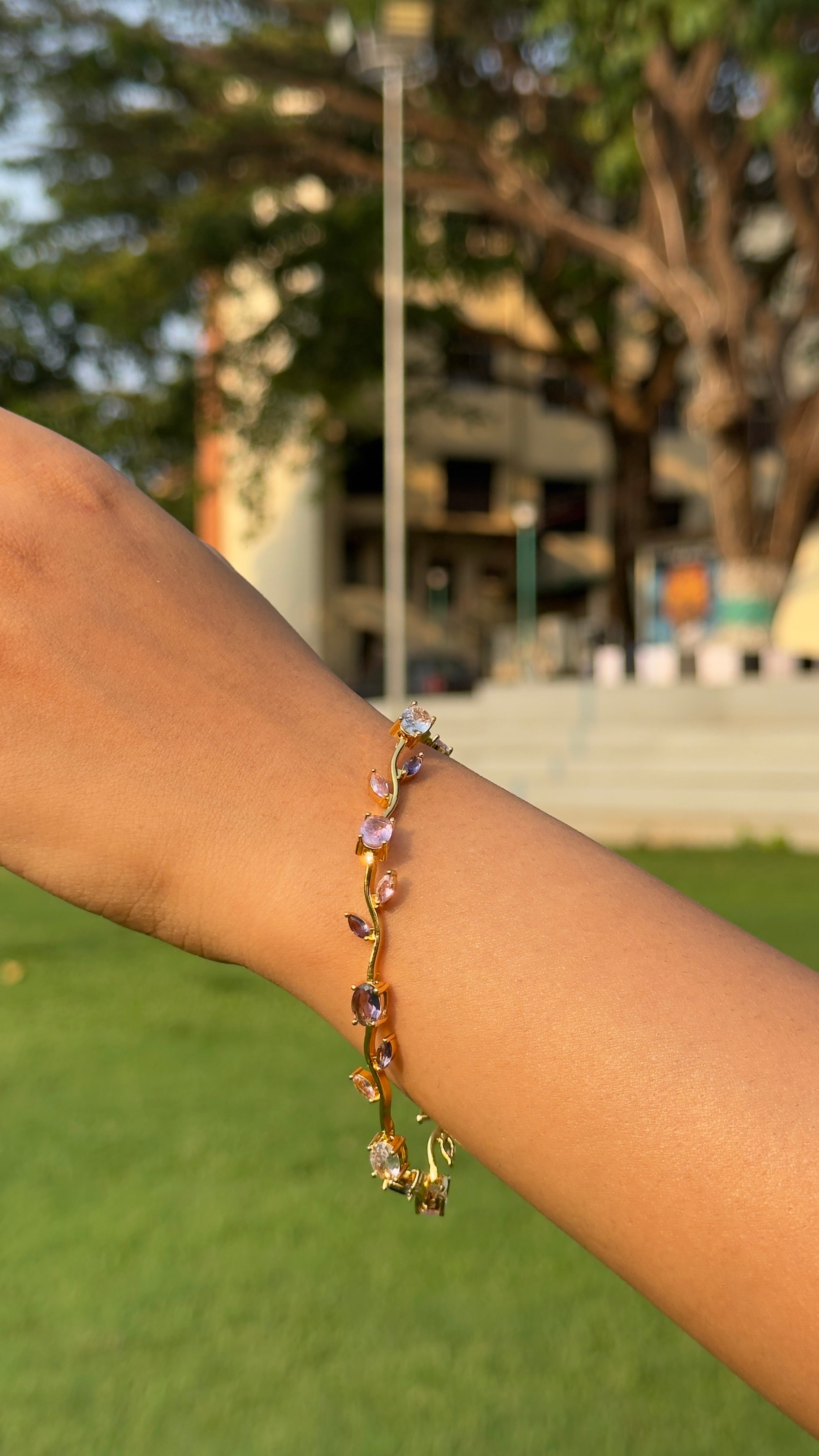 Tulip Gemstone Bracelet – Gold Plated