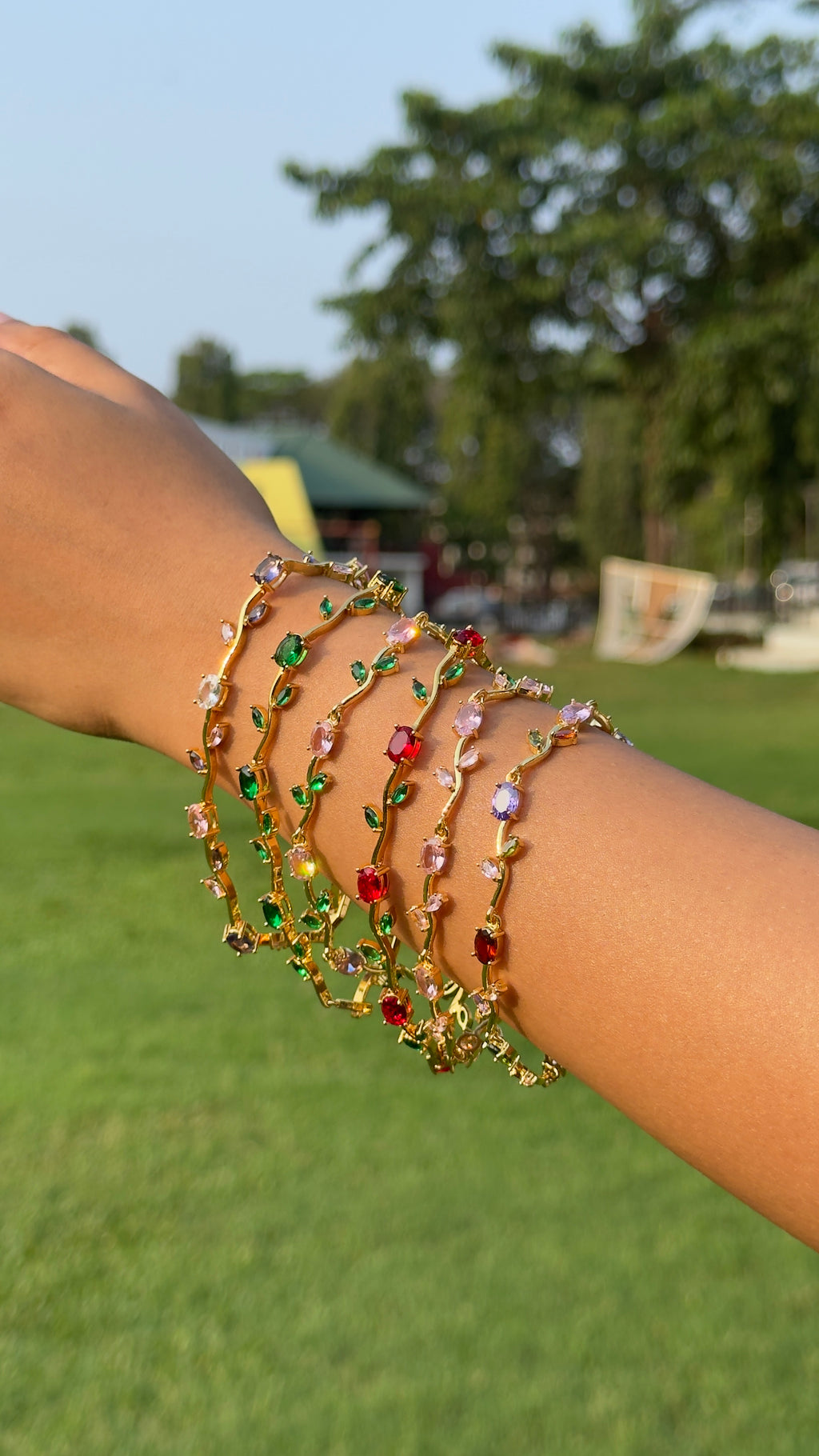 Tulip Gemstone Bracelet – Gold Plated
