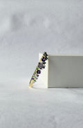 Violet Iris Meenakari Kada | Purple & Grey Floral Enamel Bangle