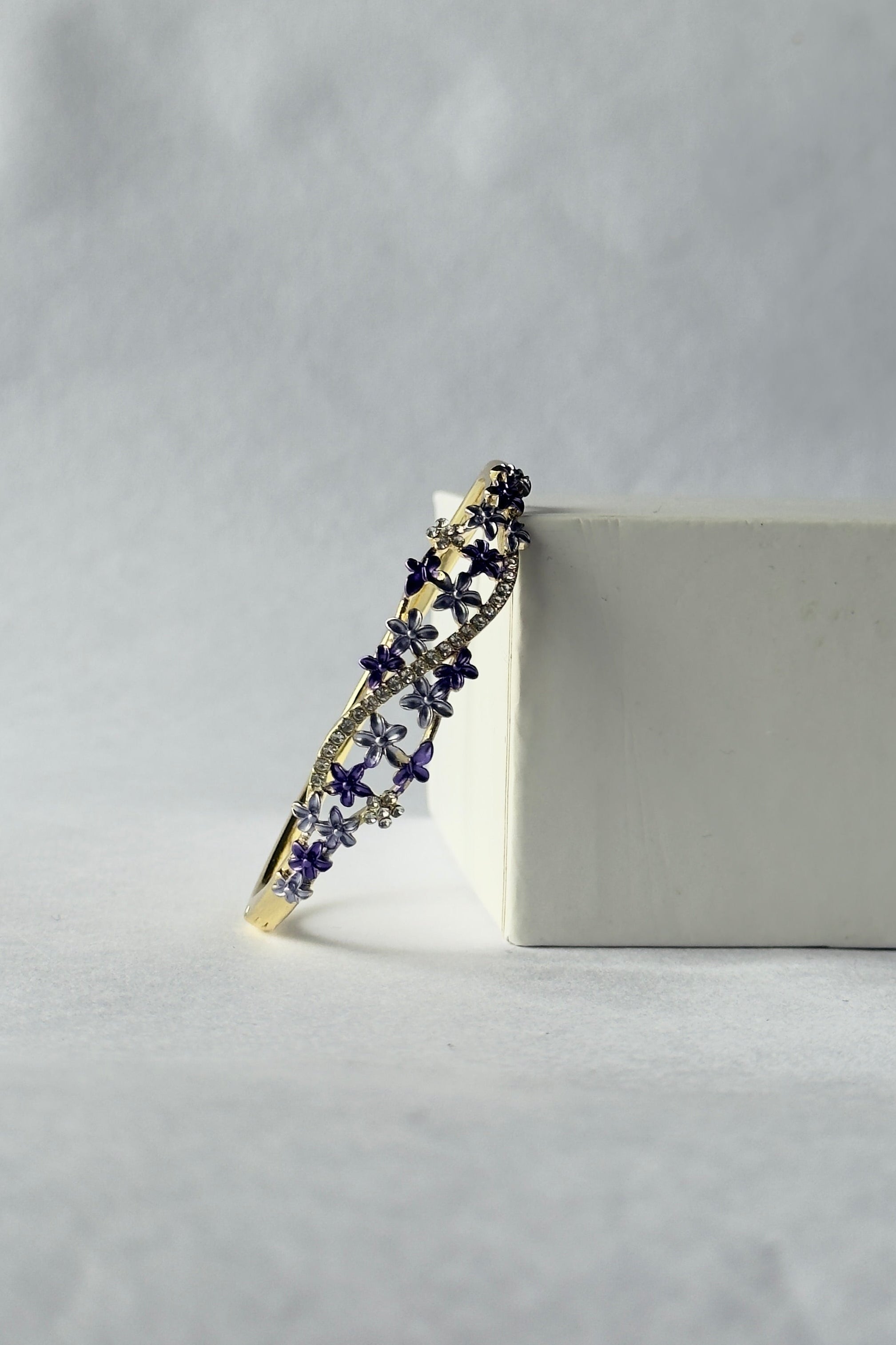 Lavender Vine Meenakari Kada | Purple Star Floral Bangle