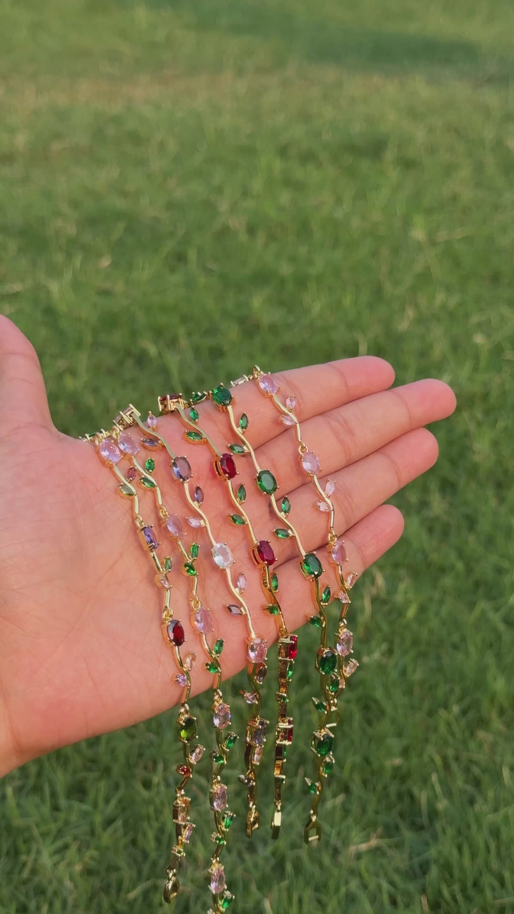 Tulip Gemstone Bracelet – Gold Plated